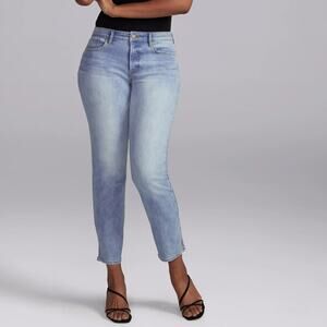 Curves 360 by NYDJ Size 10 Slim Straight Ankle Jeans Side Slit Style CINQ2637